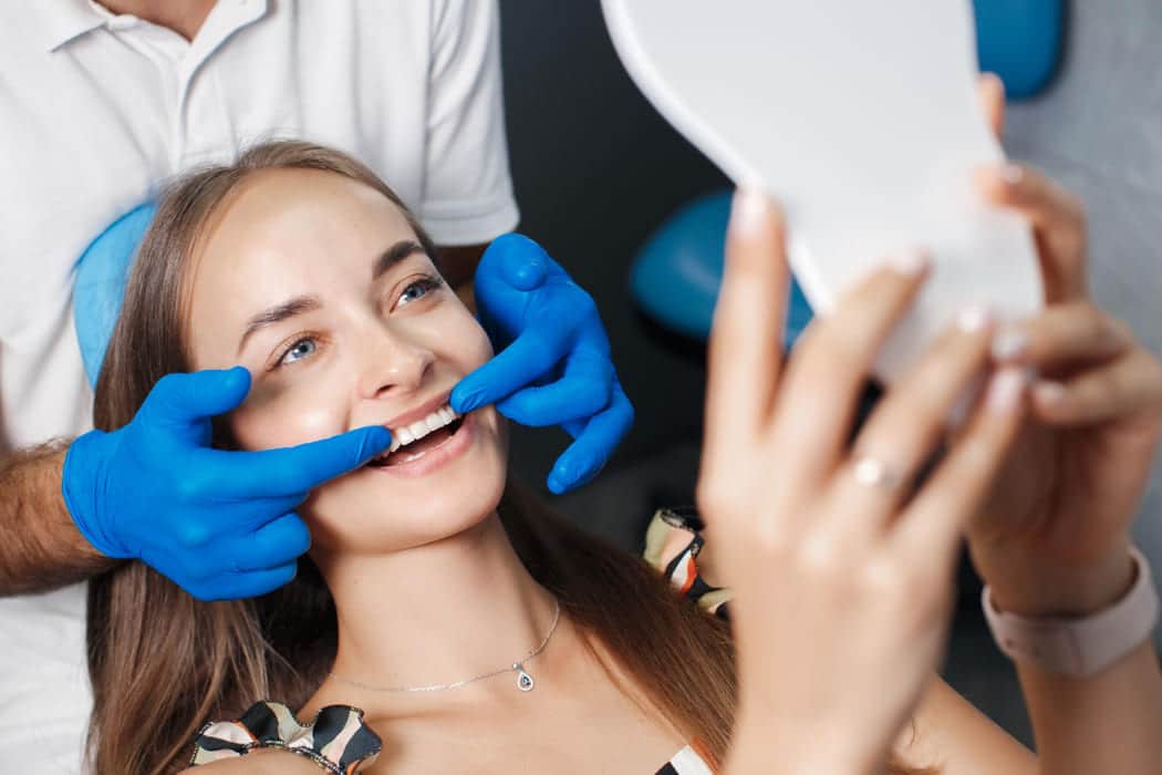 Adult smiling in a dental portrait